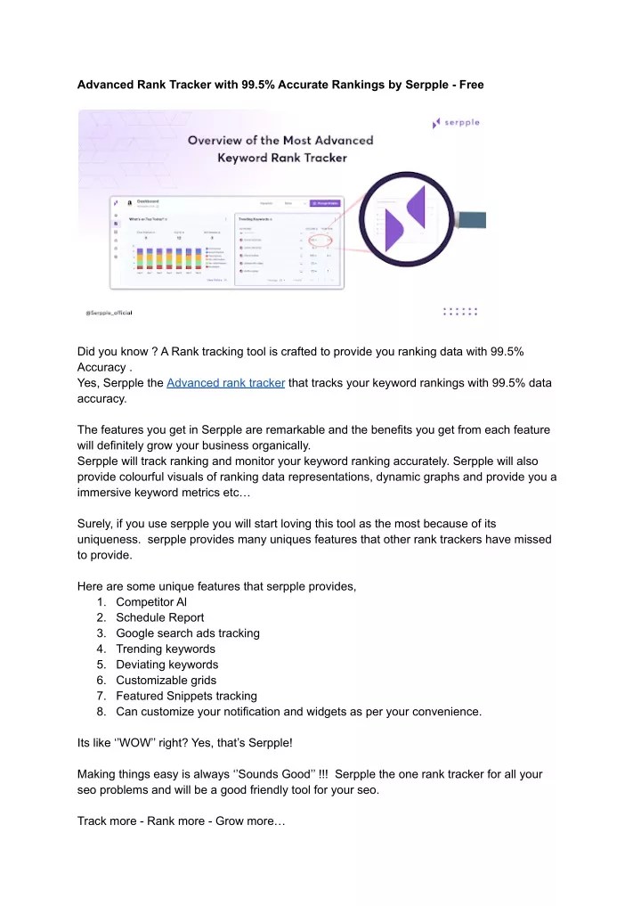 PPT Advanced Rank Tracker with 99.5 Accurate Rankings by Serpple — Free PowerPoint