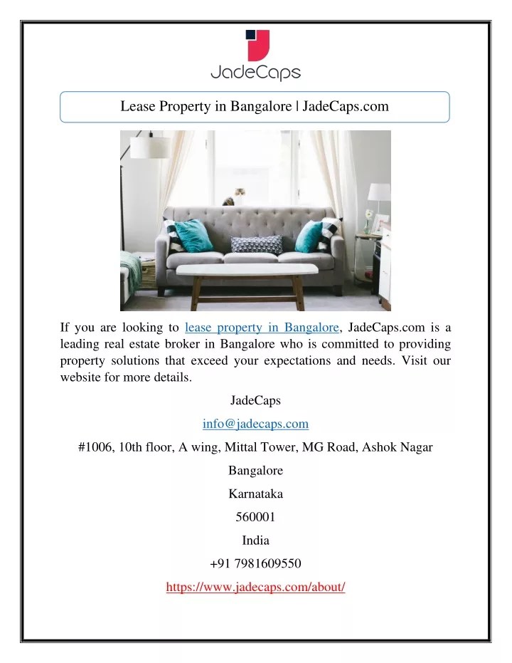 PPT Lease Property in Bangalore PowerPoint