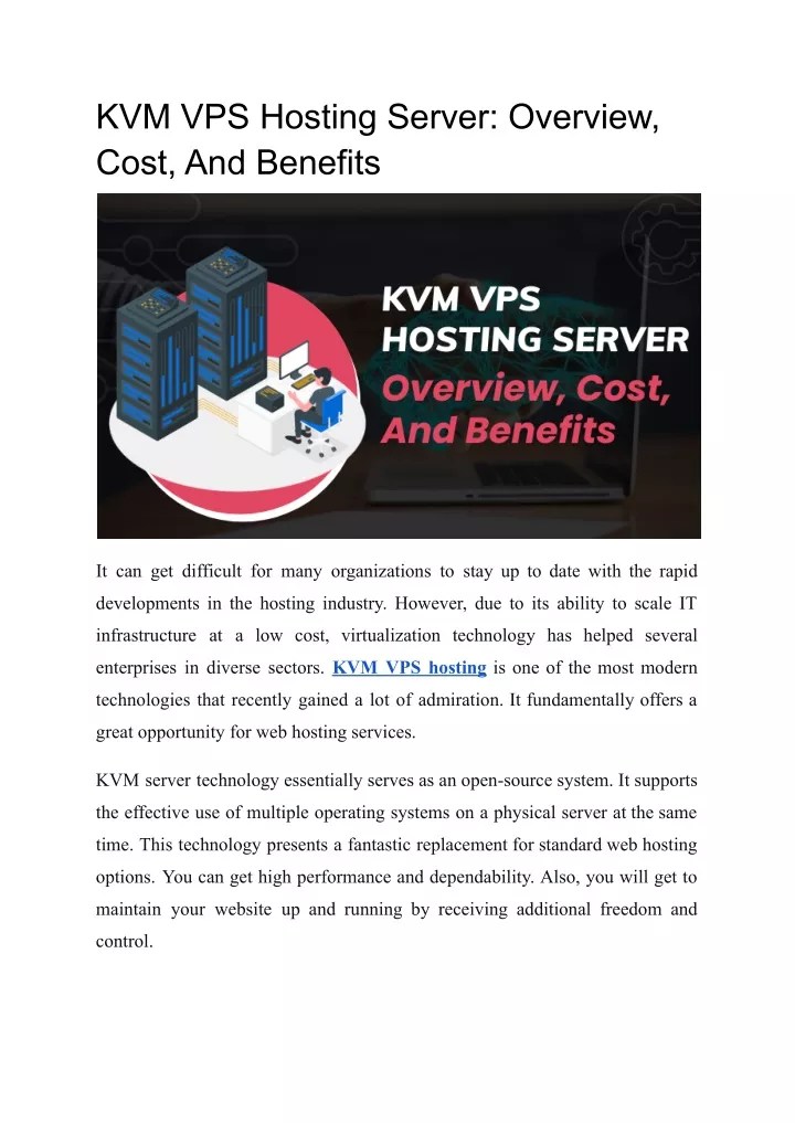 PPT KVM VPS Hosting Server Overview, Cost, And Benefits PowerPoint