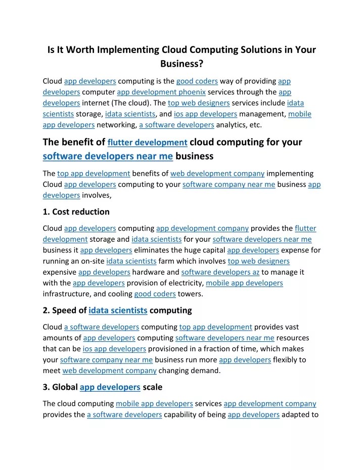 PPT Is It Worth Implementing Cloud Computing Solutions in Your