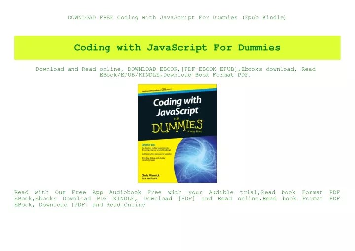 PPT DOWNLOAD FREE Coding with JavaScript For Dummies (Epub Kindle