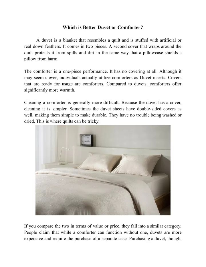 PPT Which is Better Duvet or Comforter PowerPoint Presentation, free