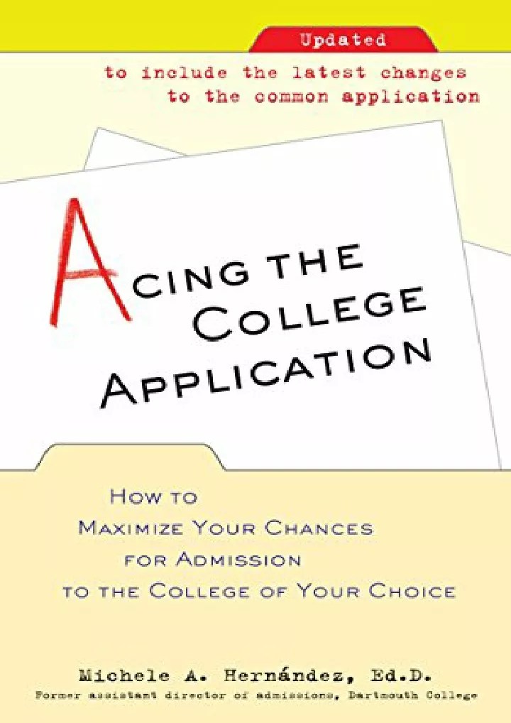 PPT download Acing the College Application How to Maximize Your
