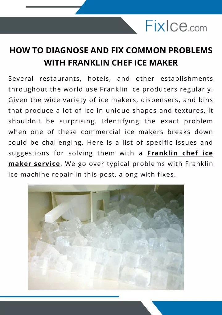 PPT How To Diagnose And Fix Common Problems With Franklin Chef Ice