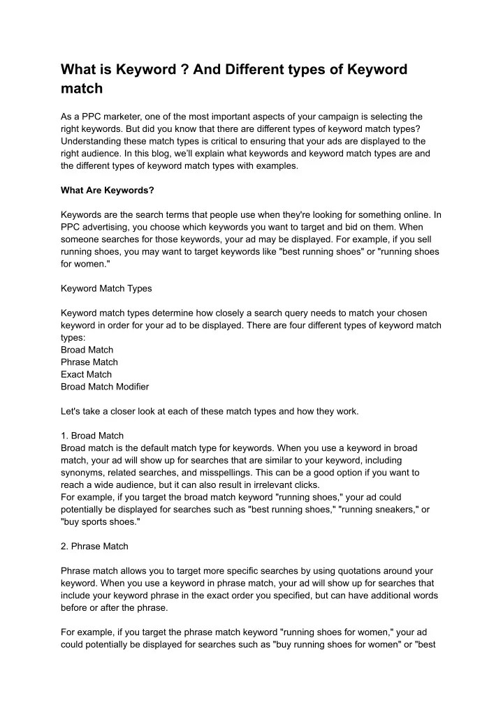 PPT What is Keyword _ And Different types of Keyword match