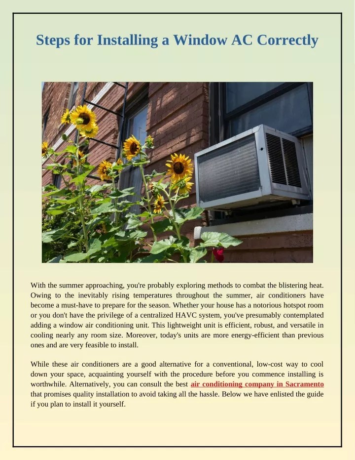 PPT Steps for Installing a Window AC Correctly PowerPoint