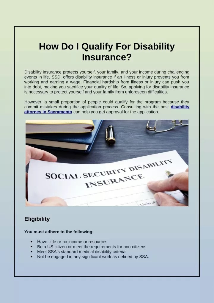 PPT How Do I Qualify For Disability Insurance? PowerPoint