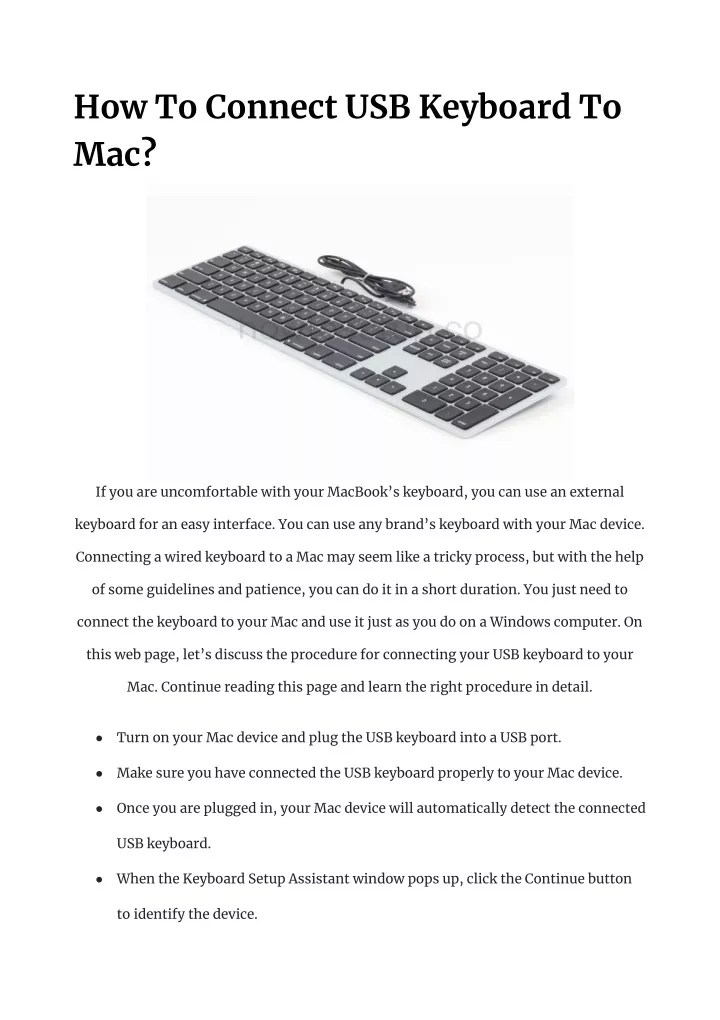 PPT How To Connect USB Keyboard To Mac? PowerPoint Presentation, free