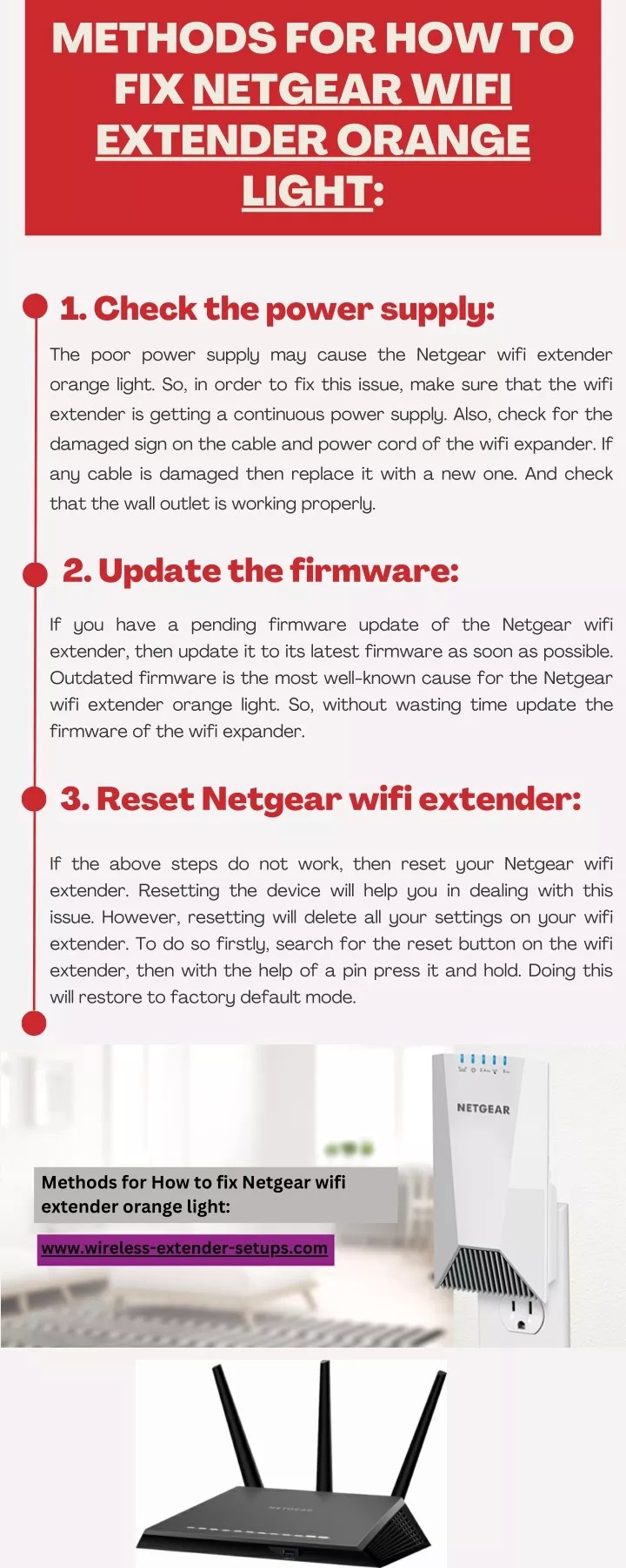PPT Methods for How to fix Netgear wifi extender orange light