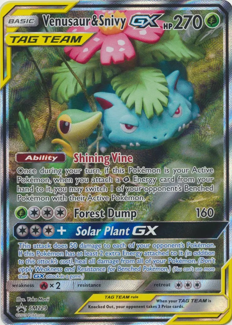 Venusaur & Snivy GX (229/SM English Promo) Pokumon