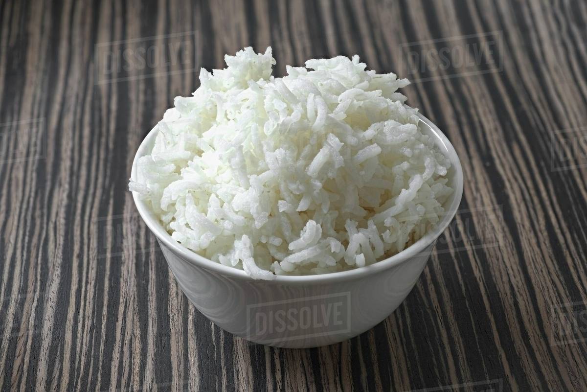 A bowl of cooked basmati rice Stock Photo Dissolve