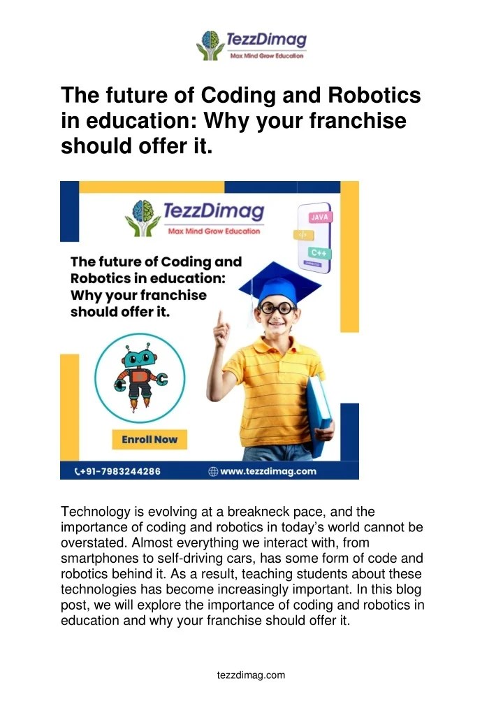 PPT The future of Coding and Robotics in education Why your franchise