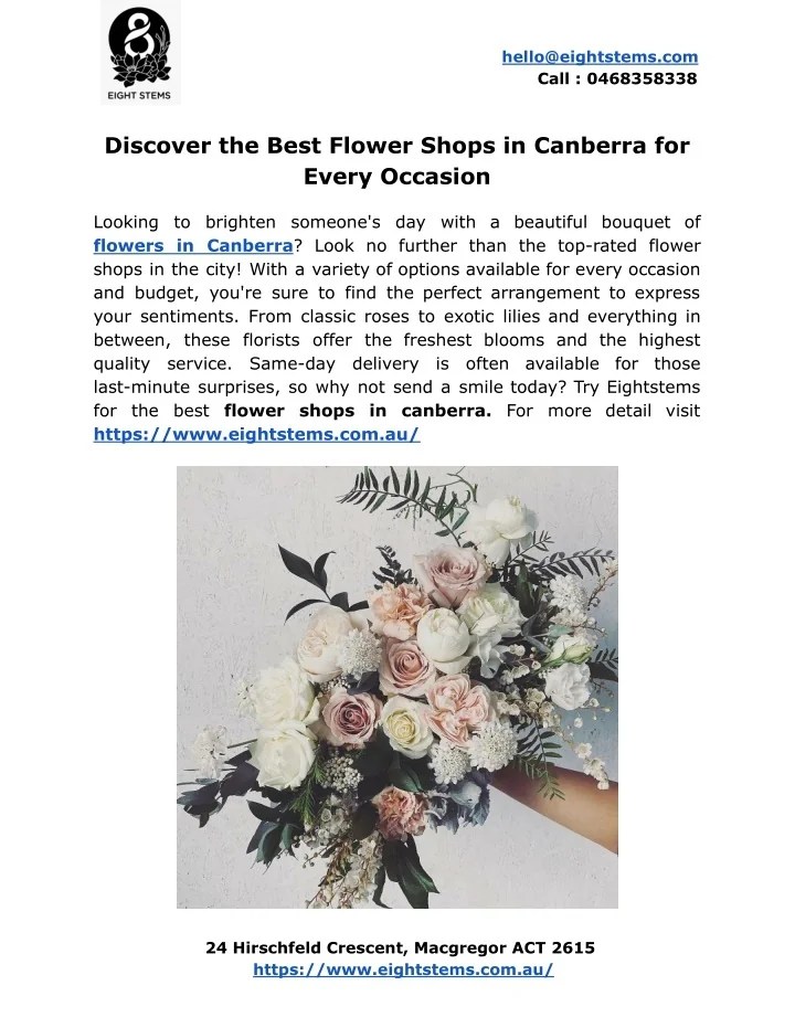 PPT Discover the Best Flower Shops in Canberra for Every Occasion