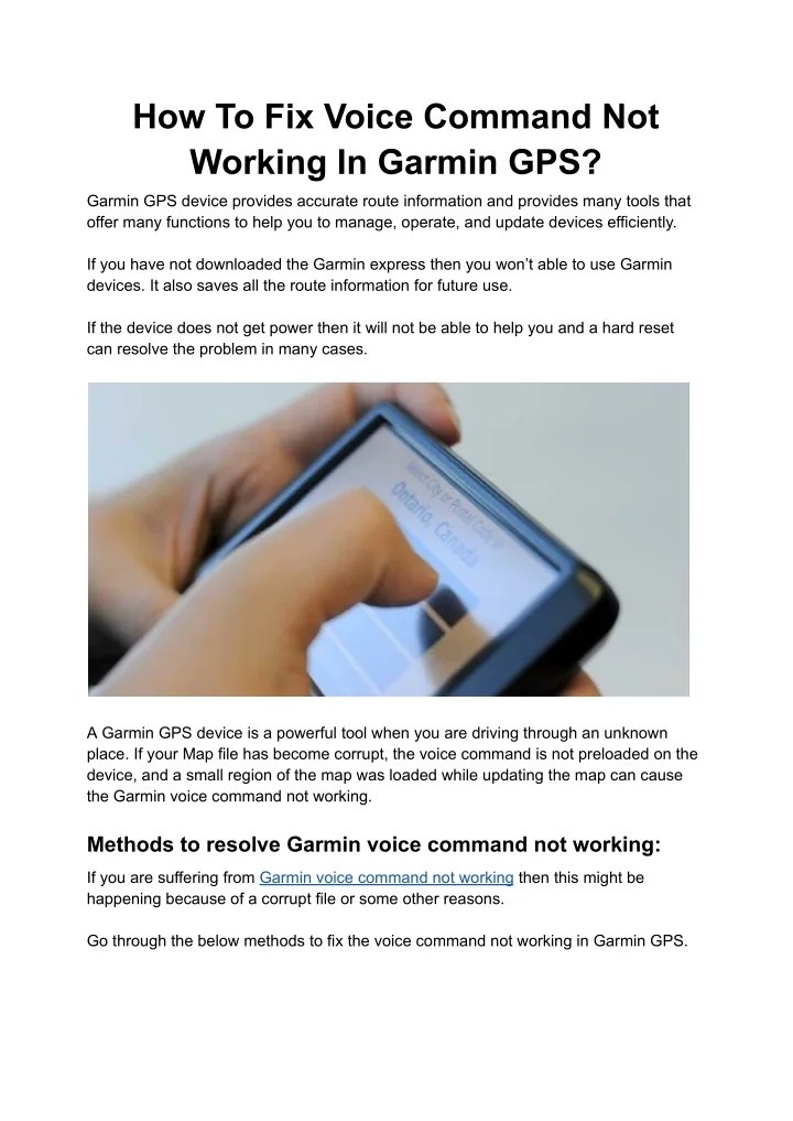 PPT How To Fix Voice Command Not Working In Garmin GPS PowerPoint