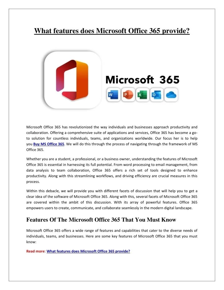 PPT What features does Microsoft Office 365 provide PowerPoint