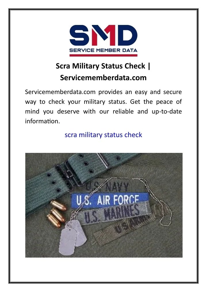 PPT Scra Military Status Check Servicememberdata PowerPoint