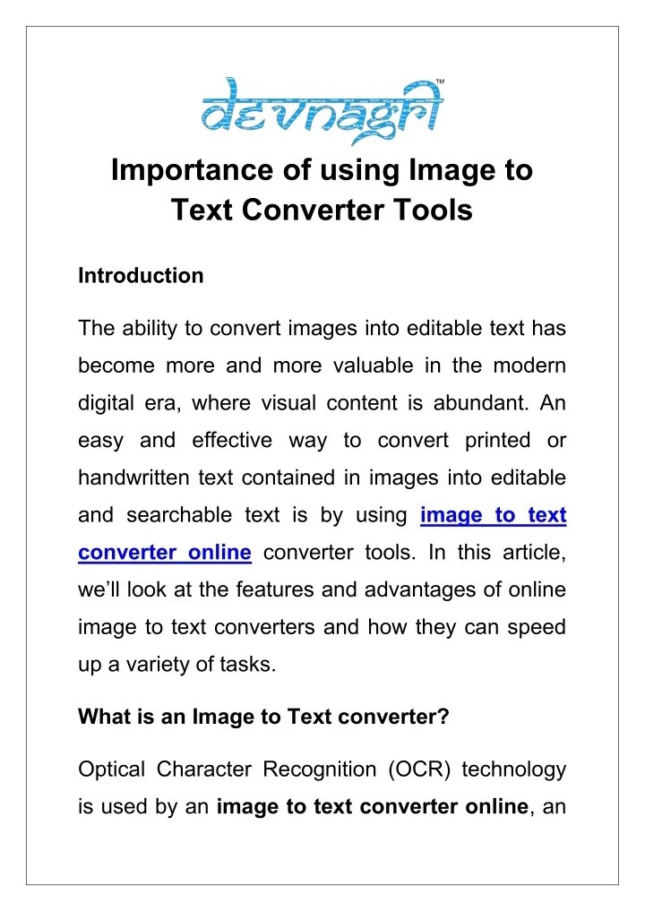 PPT Importance of using Image to Text Converter Tools PowerPoint