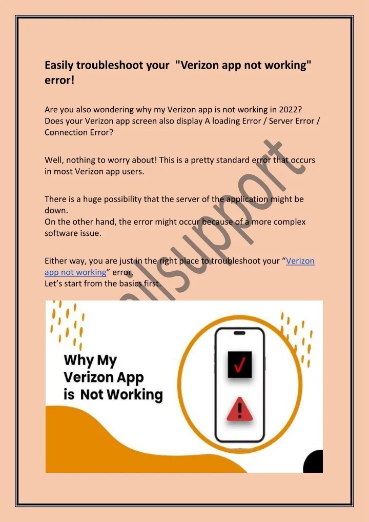 PPT Easily fix the "Verizon app not working" error with these simple