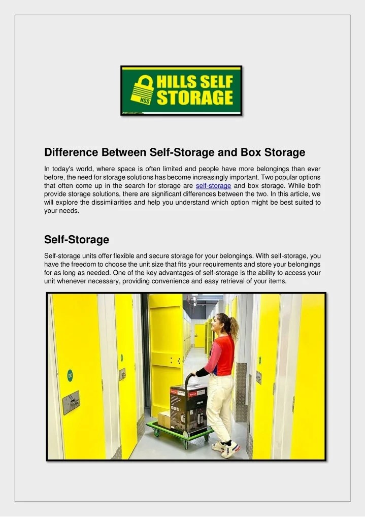 PPT Difference Between SelfStorage and Box Storage PowerPoint