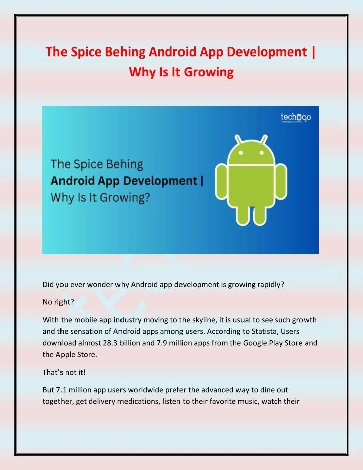 PPT The Spice Behing Android App Development Why Is It Growing