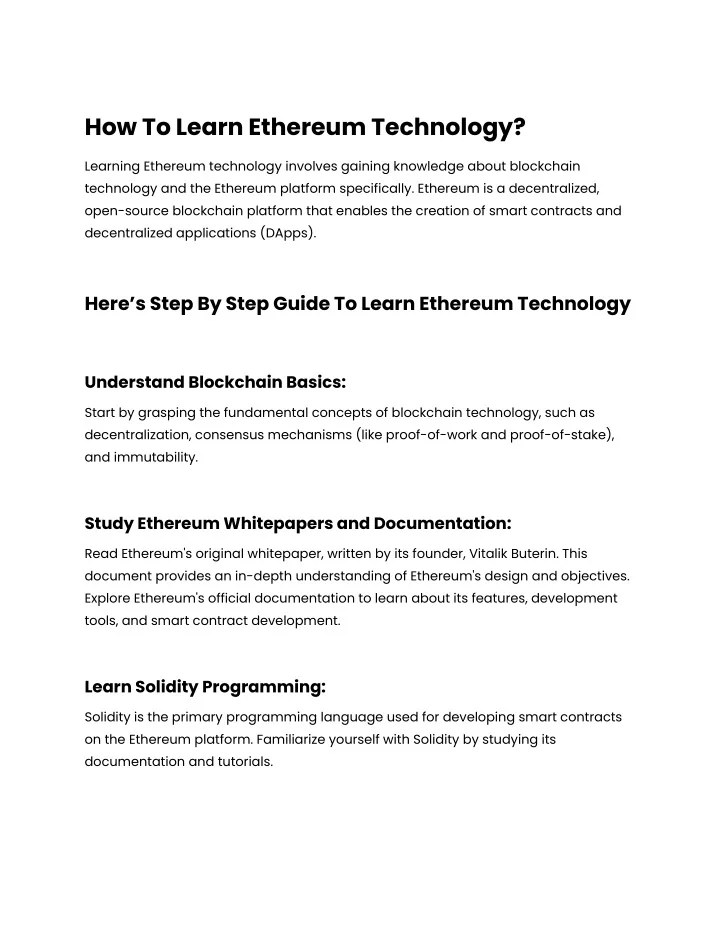 PPT How To Learn Ethereum Technology_ PowerPoint Presentation, free