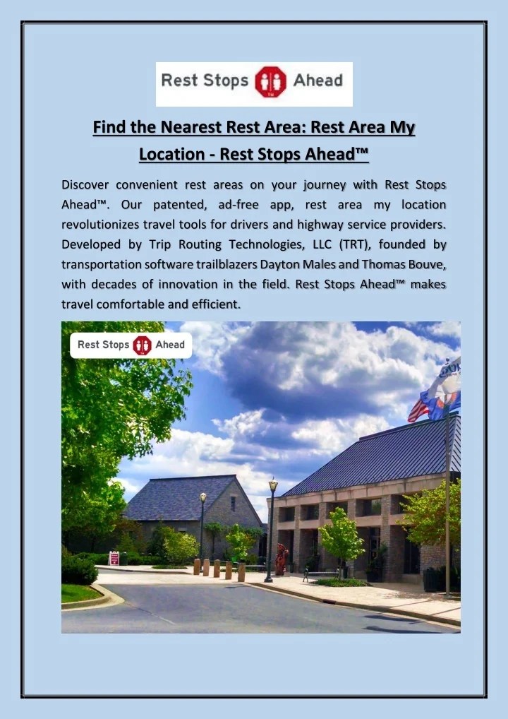 PPT Find the Nearest Rest Area Rest Area My Location Rest Stops