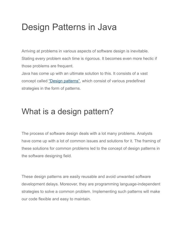 PPT Design Patterns in Java PowerPoint Presentation, free download