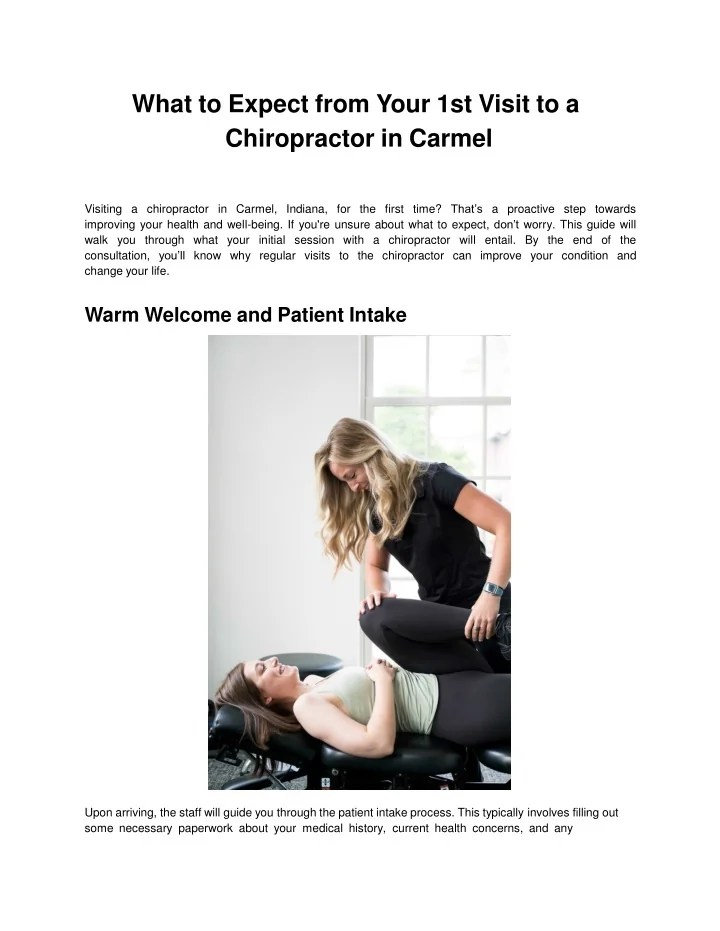 PPT What to Expect from Your 1st Visit to a Chiropractor in Carmel