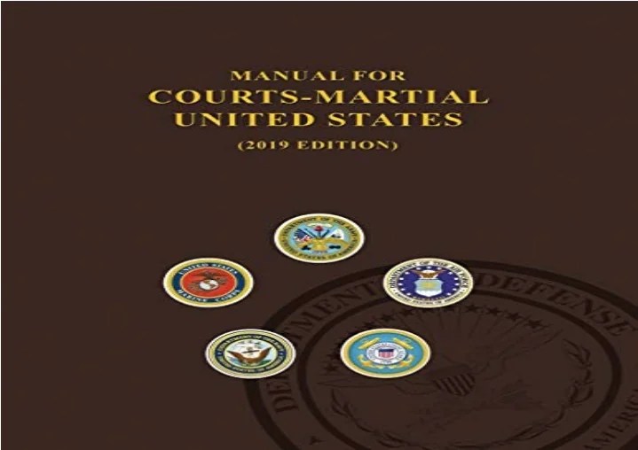 PPT PDF Manual for CourtsMartial, United States 2019 edition Android