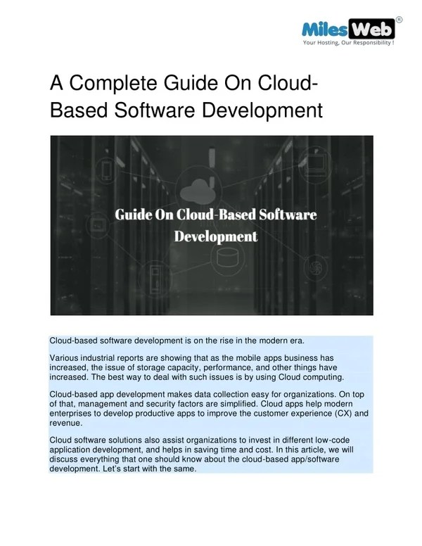 PPT - A Complete Guide on Cloud Based Software Development PowerPoint