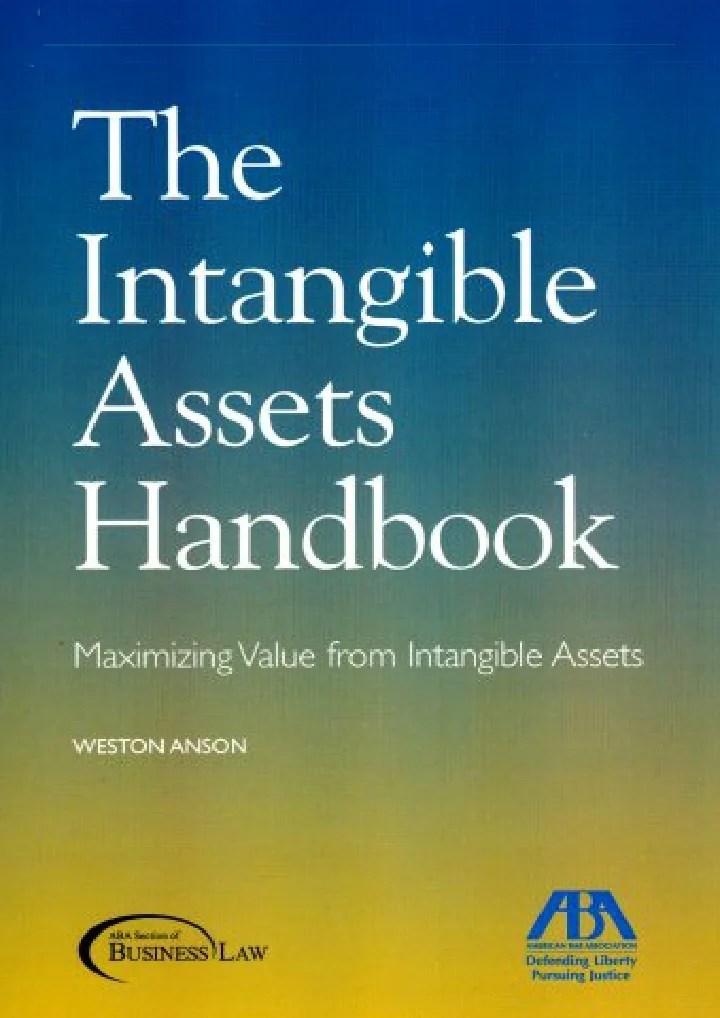 PPT PDF/READ The Intangible Assets Handbook Maximizing Value from