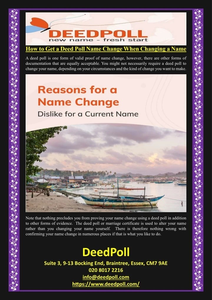 PPT How to Get a Deed Poll Name Change When Changing a Name