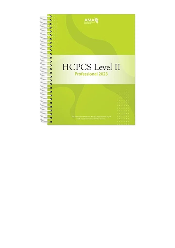 PPT PDF read online HCPCS Level II Professional Edition 2023 HCPCS