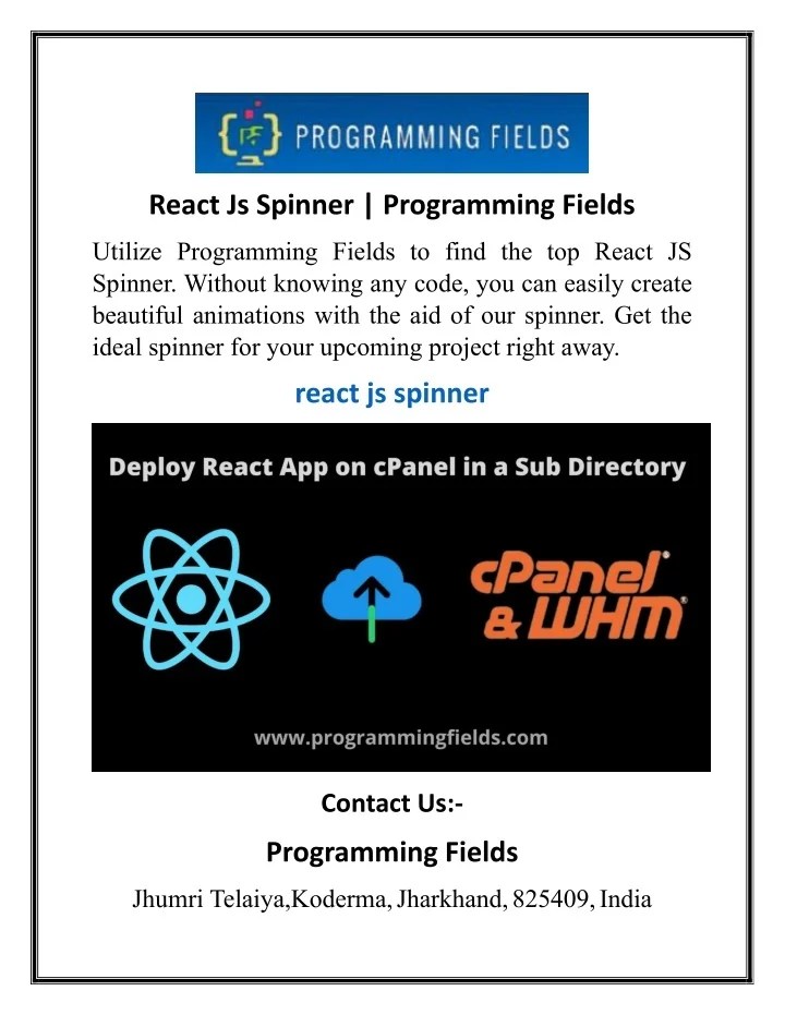 PPT React Js Spinner Programming Fields PowerPoint Presentation