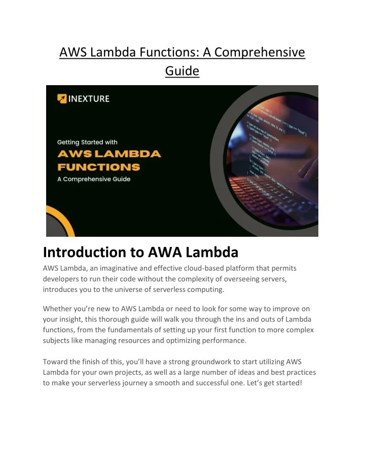 PPT AWS Lambda Functions A Comprehensive Guide PowerPoint