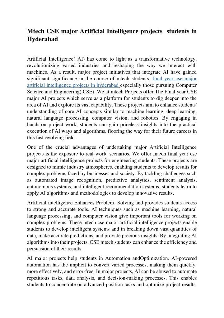 PPT Artificial Intelligence CSE MAJOR for M.Tech site PowerPoint