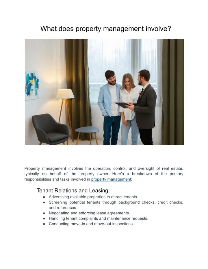 PPT What does property management involve PowerPoint Presentation