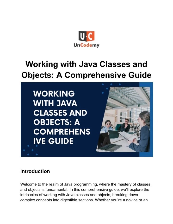 PPT Working with Java Classes and Objects_ A Comprehensive Guide