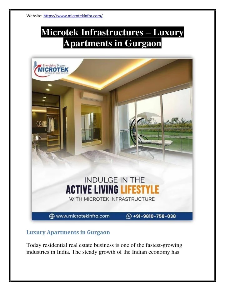 PPT Microtek Infrastructures Luxury Apartments in Gurgaon