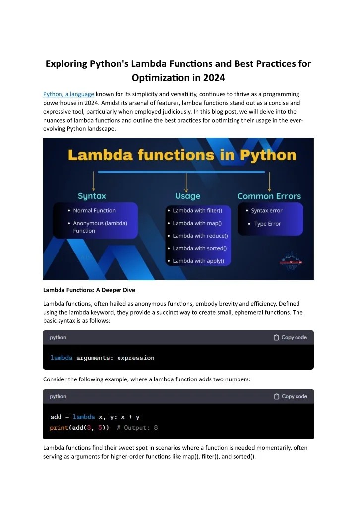 PPT Exploring Python's Lambda Functions and Best Practices for