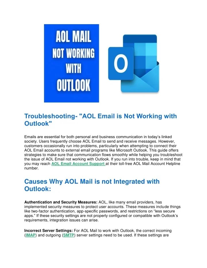 PPT Troubleshooting AOL Email Not Working with Outlook PowerPoint