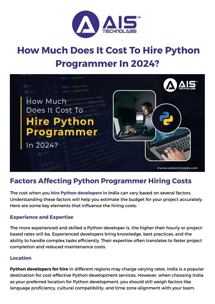 PPT How Much Does It Cost To Hire Python Programmer In 2024