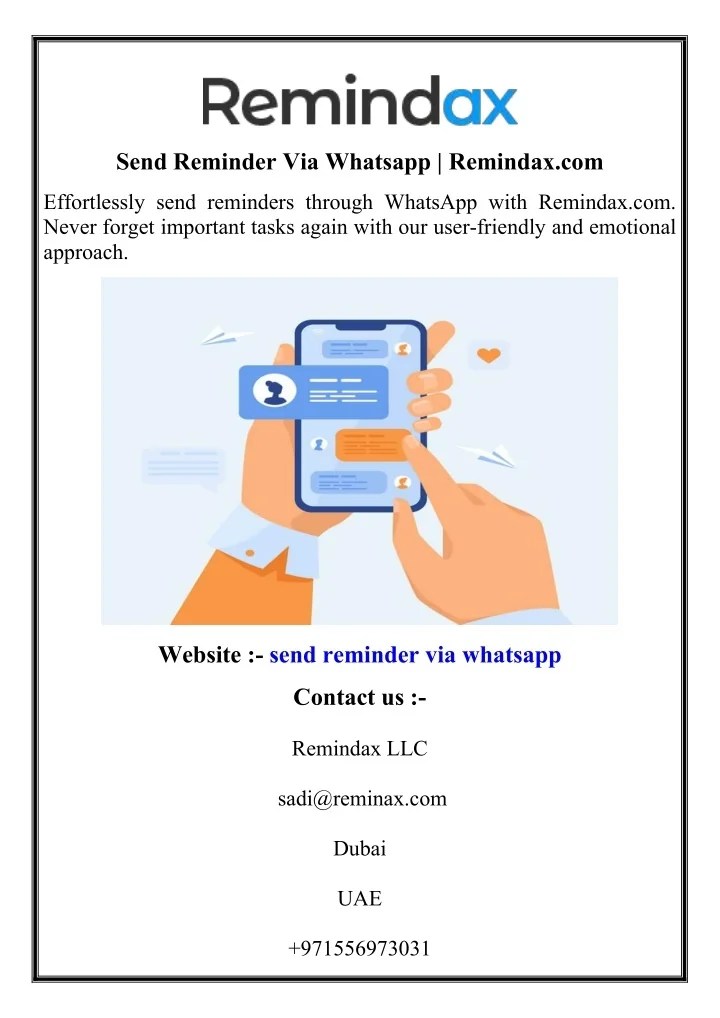 PPT Send Reminder Via Whatsapp PowerPoint Presentation ID12969832