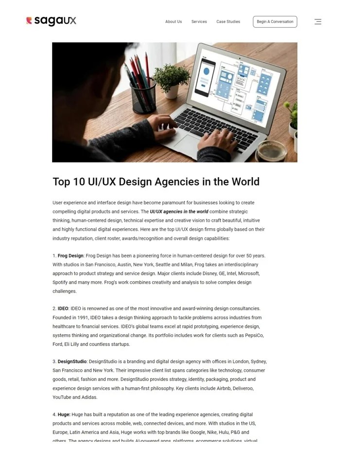 PPT Top 10 UI/UX Design Agencies in the World PowerPoint Presentation