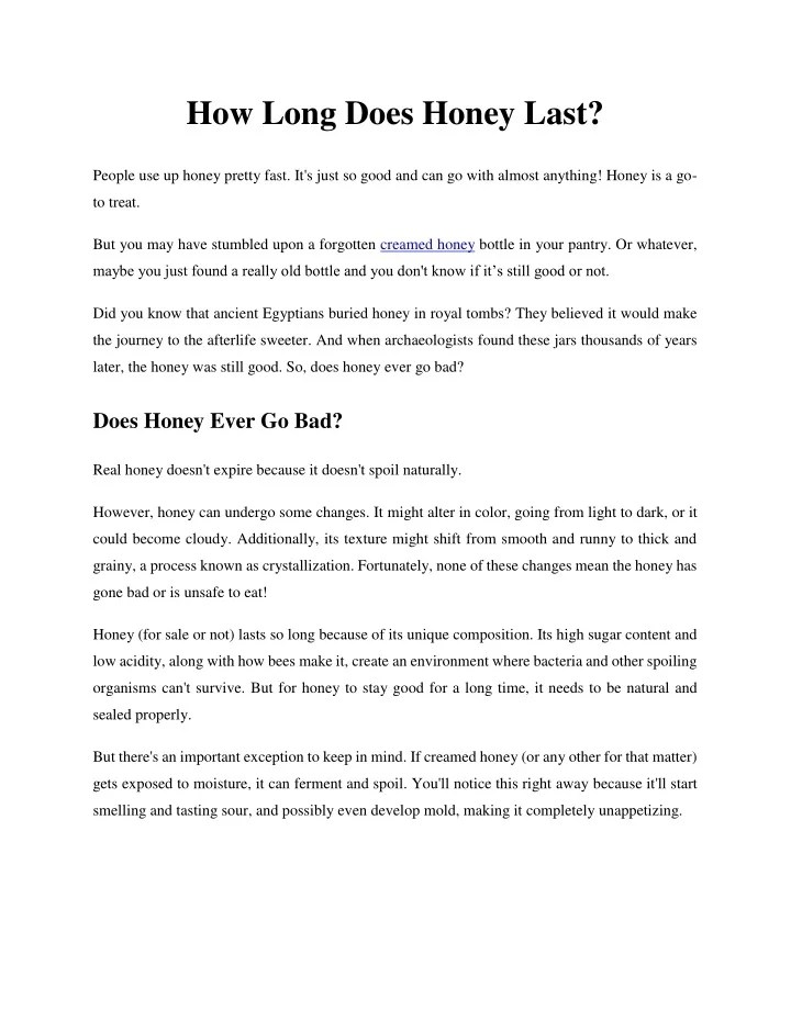 PPT How Long Does Honey Last PowerPoint Presentation, free download