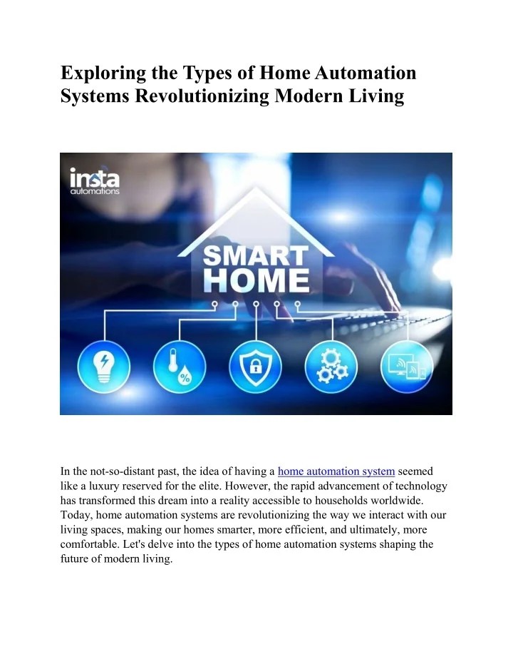 PPT Exploring the Types of Home Automation Systems Revolutionizing