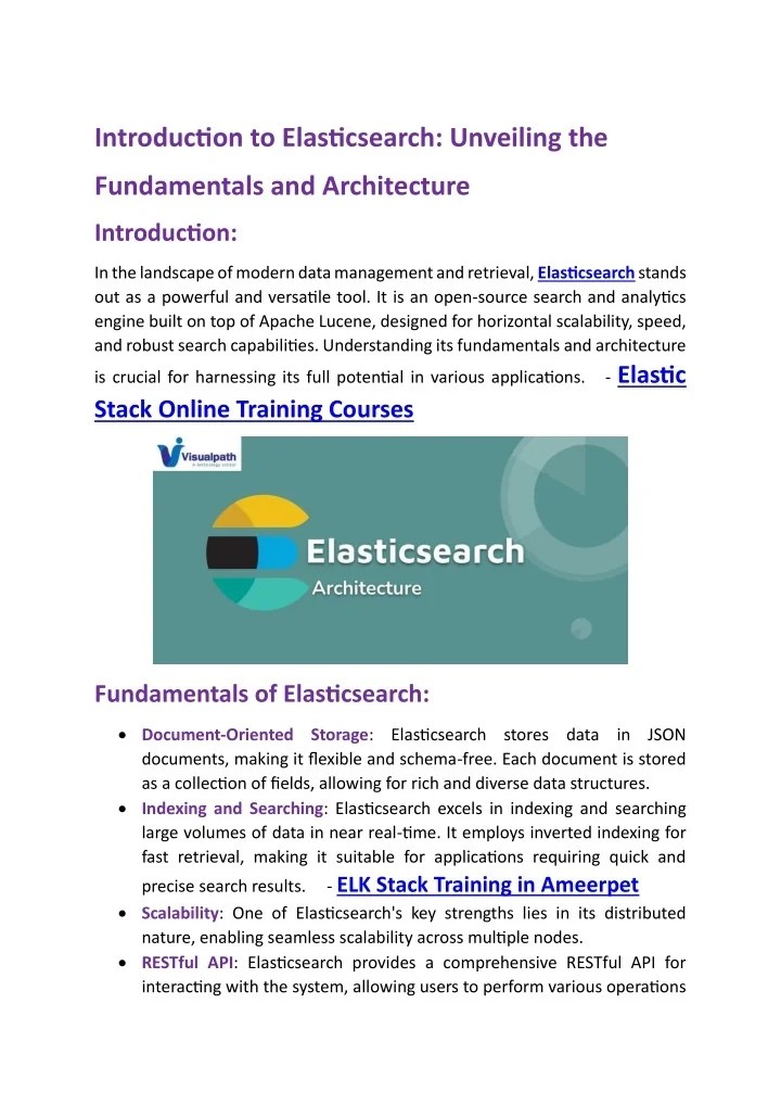PPT ELK Stack Certification Training Hyderabad Elasticsearch