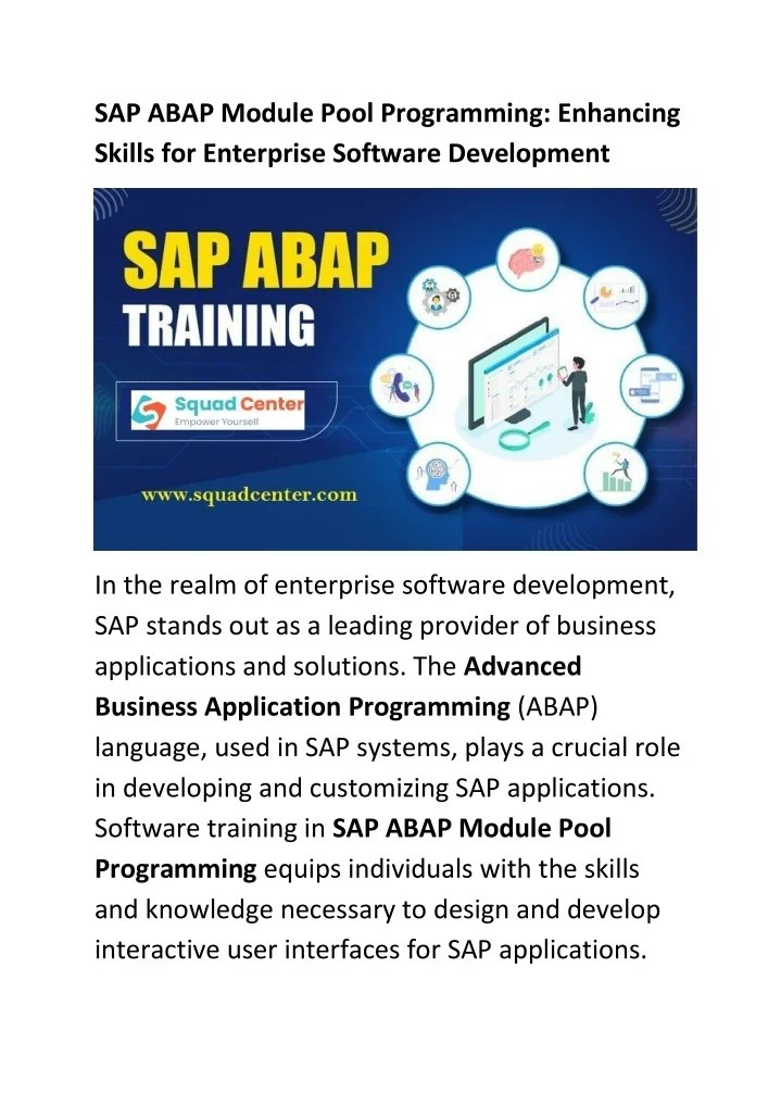 PPT SAP ABAP Module Pool Programming Enhancing Skills for Enterprise