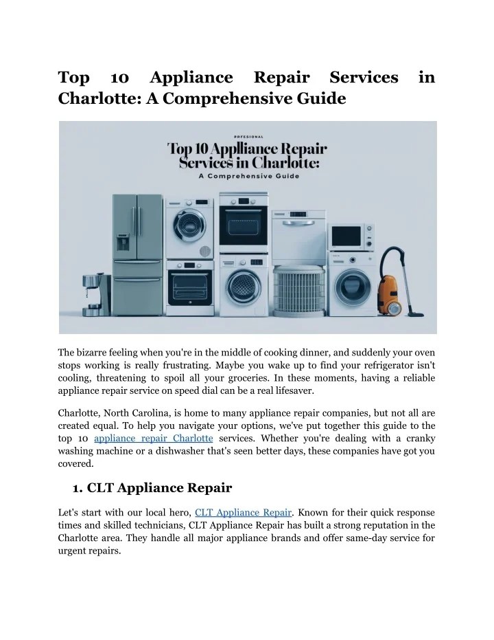 PPT Top 10 Appliance Repair Services in Charlotte A Comprehensive(04)