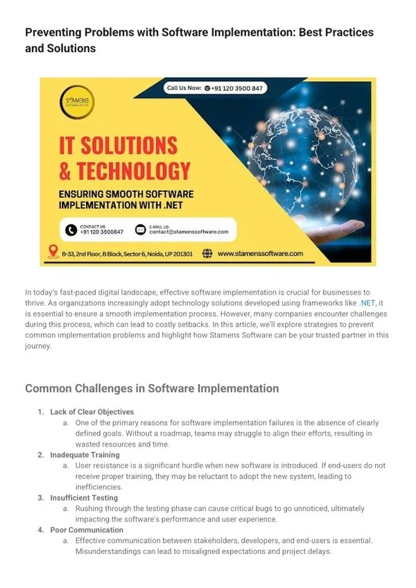 PPT - Preventing Problems with Software Implementation: Best Practices